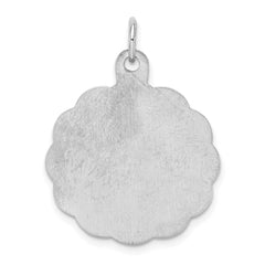 Sterling Silver Rhodium-plated 25th Anniversary Disc Charm - 2