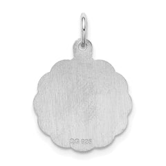 Sterling Silver Rhodium-plated My Confirmation Disc Charm