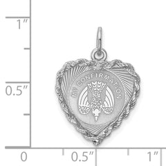 Sterling Silver Rhodium-plated My Confirmation Disc Charm - 6