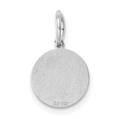 Sterling Silver Rhodium-plated Holy Communion Disc Charm - 6