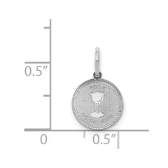 Sterling Silver Rhodium-plated Holy Communion Disc Charm - 6