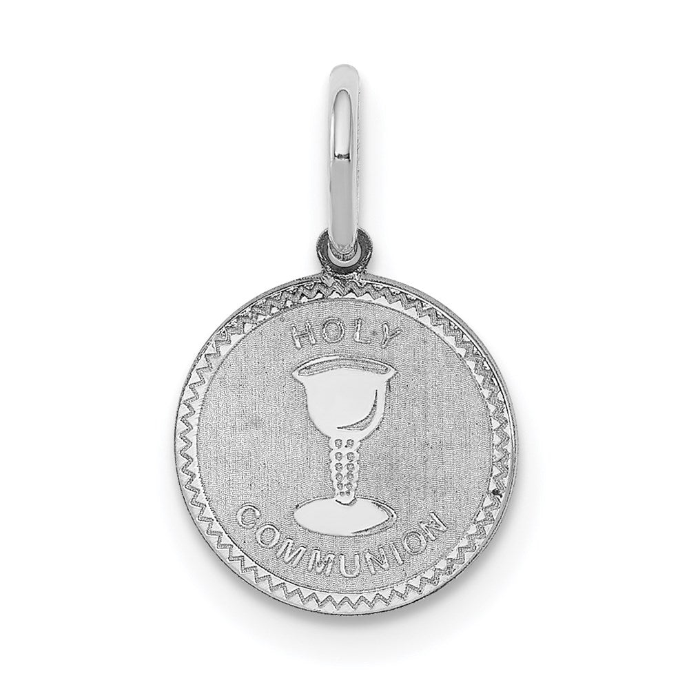 Sterling Silver Rhodium-plated Holy Communion Disc Charm - 6