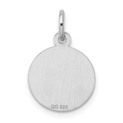 Sterling Silver Rhodium-plated Graduation Day Disc Charm - 5
