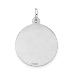 Sterling Silver Rhodium-plated Graduation Day Disc Charm - 4