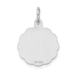 Sterling Silver Rhodium-plated Happy Birthday Disc Charm - 8
