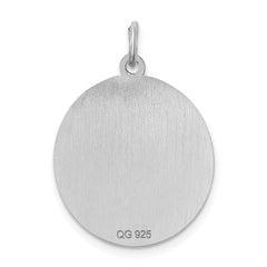 Sterling Silver Rhodium-plated Collie Disc Charm