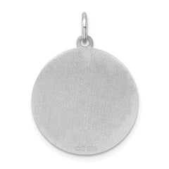 Sterling Silver Rhodium-plated English Setter Disc Charm