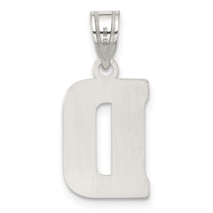Sterling Silver Rhodium-plated Letter D Initial Pendant - 2