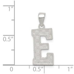 Sterling Silver Rhodium-plated Letter E Initial Pendant - 2