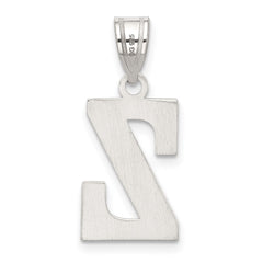 Sterling Silver Rhodium-plated Letter Z Initial Pendant
