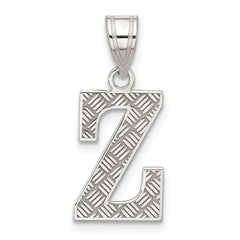 Sterling Silver Rhodium-plated Letter Z Initial Pendant
