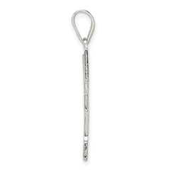 Sterling Silver Rhodium-plated Letter F Initial Pendant - 2