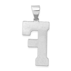 Sterling Silver Rhodium-plated Letter F Initial Pendant - 2