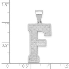 Sterling Silver Rhodium-plated Letter F Initial Pendant - 2