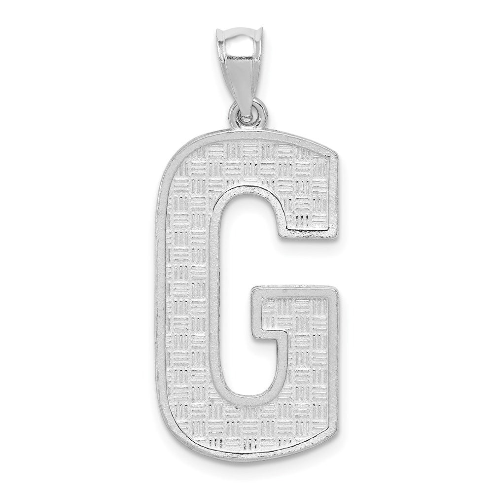 Sterling Silver Rhodium-plated Letter G Initial Pendant - 2