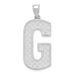 Sterling Silver Rhodium-plated Letter G Initial Pendant - 2