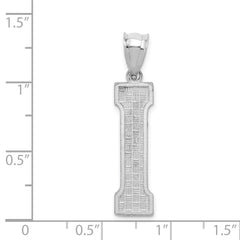 Sterling Silver Rhodium-plated Letter I Initial Pendant - 2