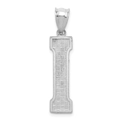 Sterling Silver Rhodium-plated Letter I Initial Pendant - 2