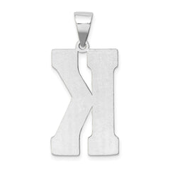 Sterling Silver Rhodium-plated Letter K Initial Pendant - 2