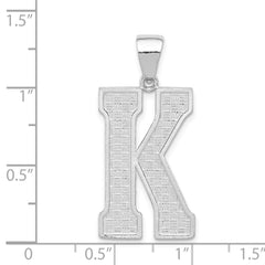 Sterling Silver Rhodium-plated Letter K Initial Pendant - 2