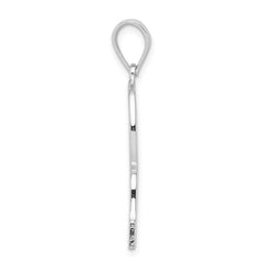 Sterling Silver Rhodium-plated Letter R Initial Pendant - 2