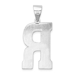 Sterling Silver Rhodium-plated Letter R Initial Pendant - 2