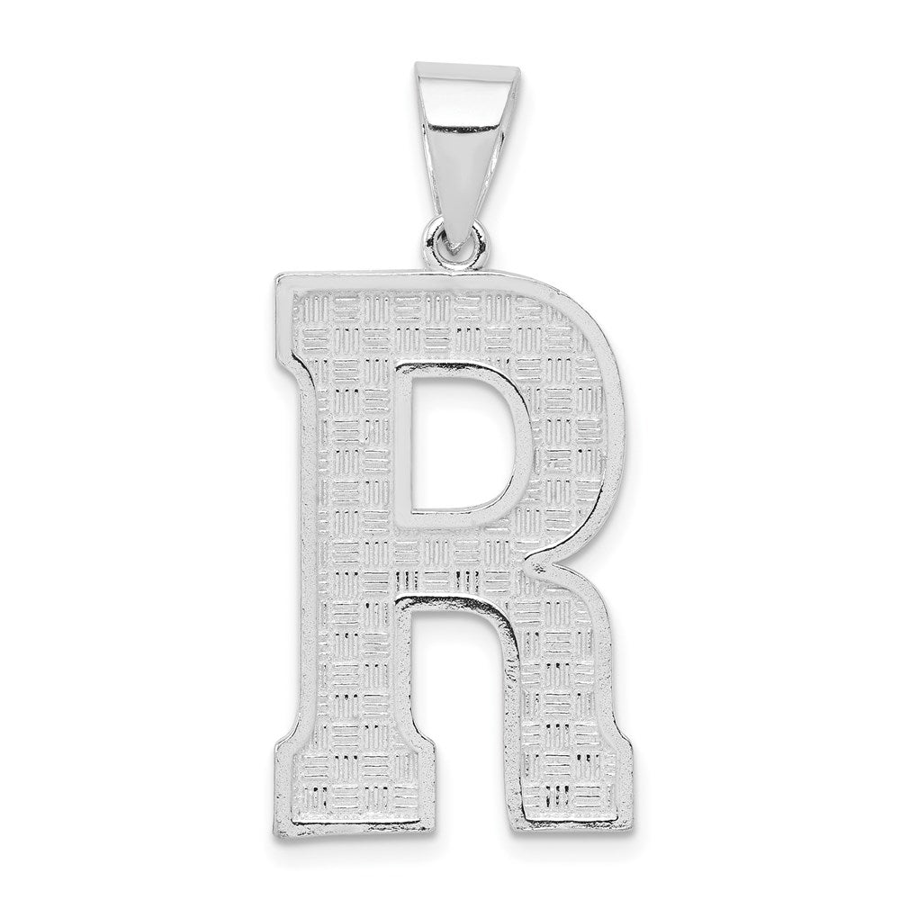 Sterling Silver Rhodium-plated Letter R Initial Pendant - 2