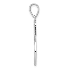 Sterling Silver Rhodium-plated Letter S Initial Pendant - 2