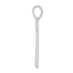 Sterling Silver Rhodium-plated Letter W Initial Pendant - 2