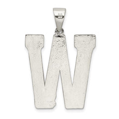 Sterling Silver Rhodium-plated Letter W Initial Pendant - 2