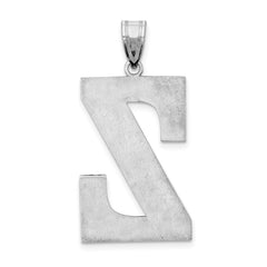 Sterling Silver Rhodium-plated Letter Z Initial Pendant - 2