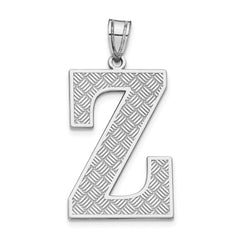 Sterling Silver Rhodium-plated Letter Z Initial Pendant - 2