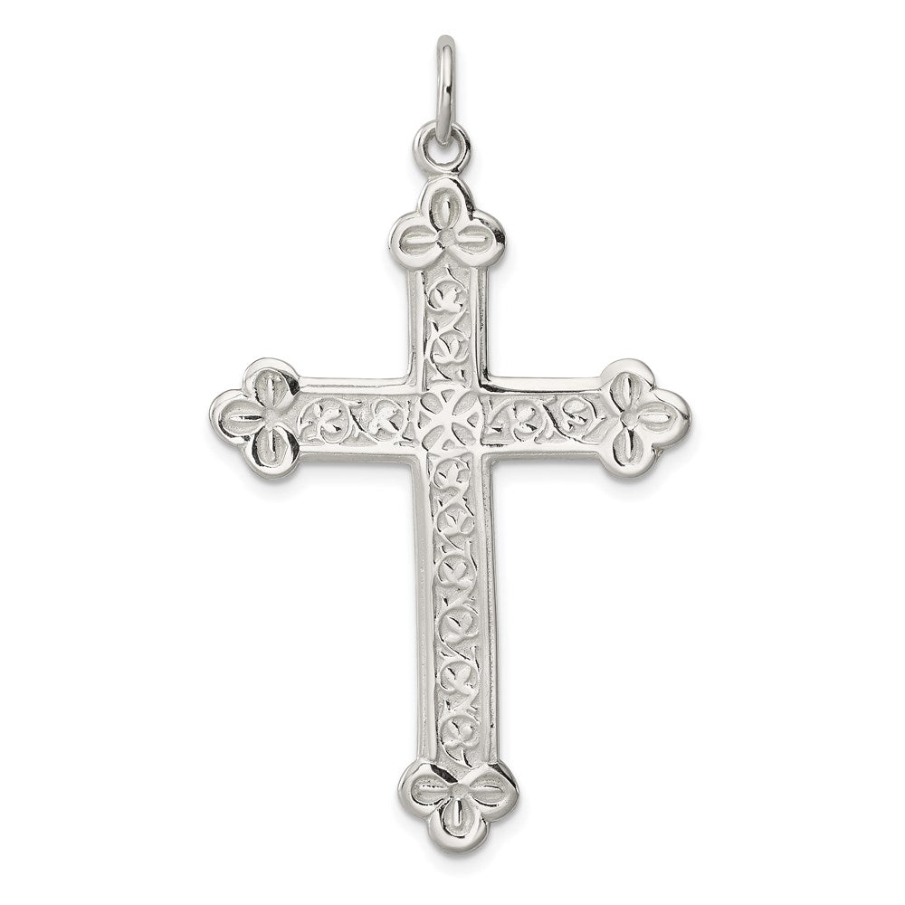 Sterling Silver Budded Cross Pendant - 2