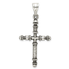 Sterling Silver Antiqued Cross Pendant - 9