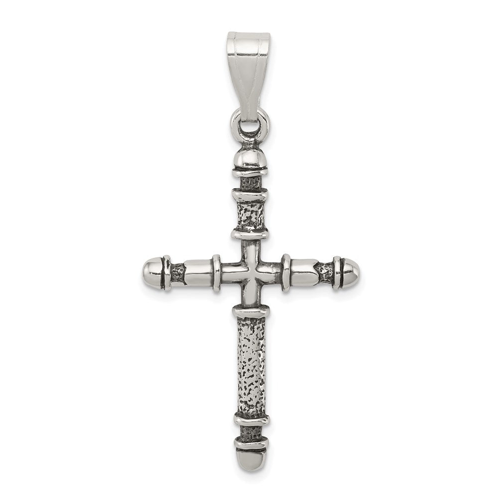 Sterling Silver Antiqued Cross Pendant - 9