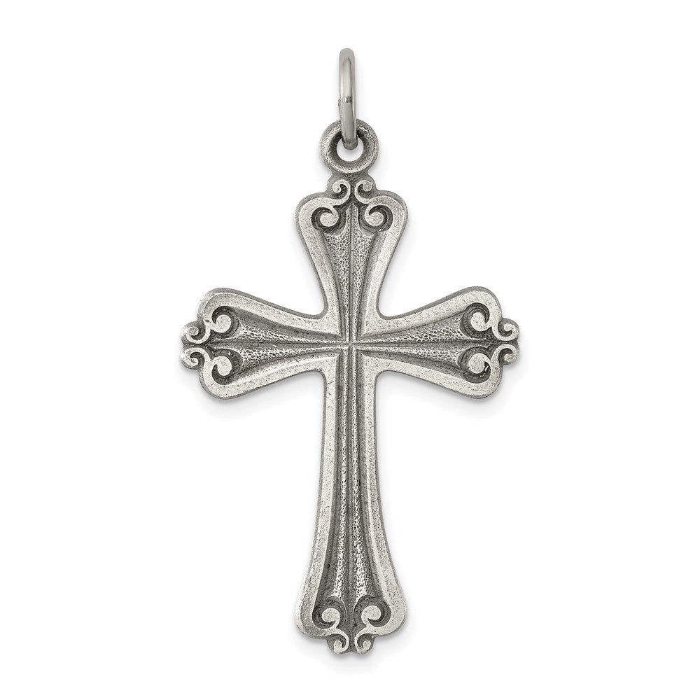 Sterling Silver Antiqued Cross Pendant - 2