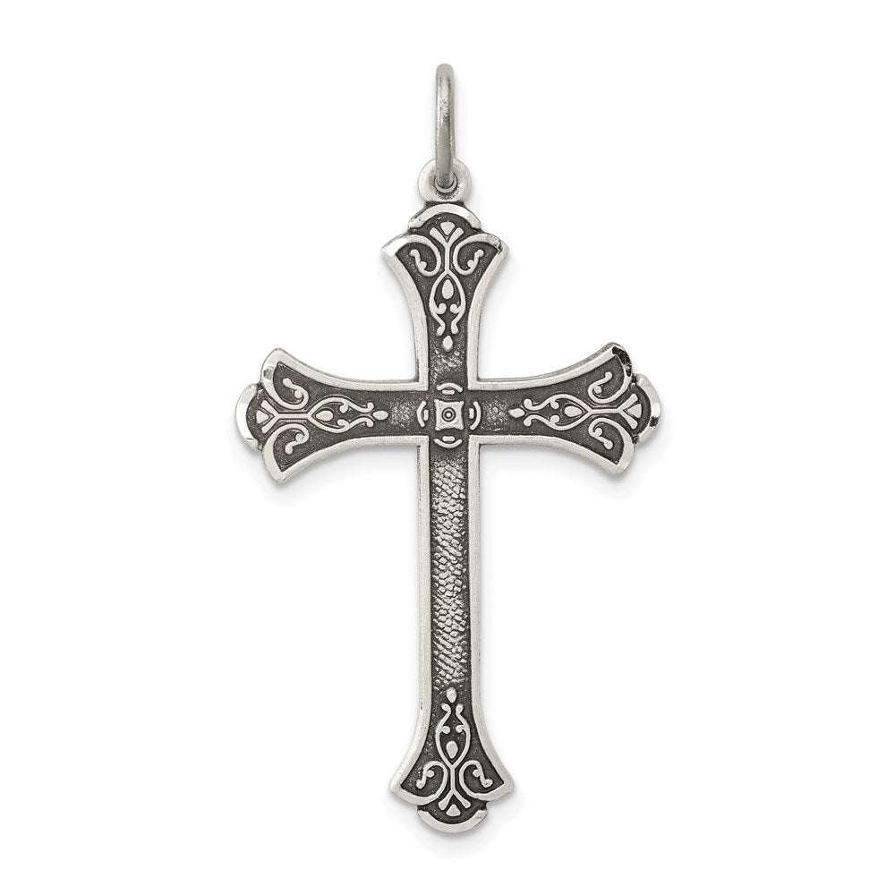 Sterling Silver Antiqued Cross Pendant - 10