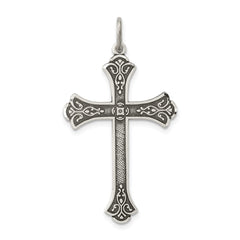 Sterling Silver Antiqued Cross Pendant - 10