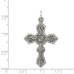 Sterling Silver Antiqued Cross Pendant - 3