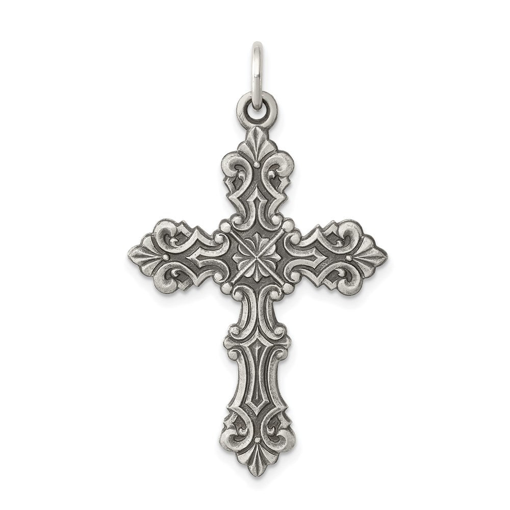 Sterling Silver Antiqued Cross Pendant - 3
