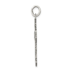 Sterling Silver Antiqued Cross Pendant - 11