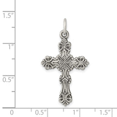 Sterling Silver Antiqued Cross Pendant - 11