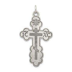 Sterling Silver Antiqued Eastern Orthodox Cross Charm - 3