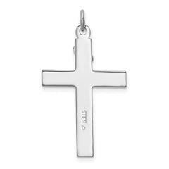Sterling Silver Rhodium-plated Enameled Crucifix Pendant