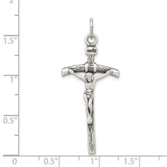 Sterling Silver Antiqued Crucifix Pendant - 5