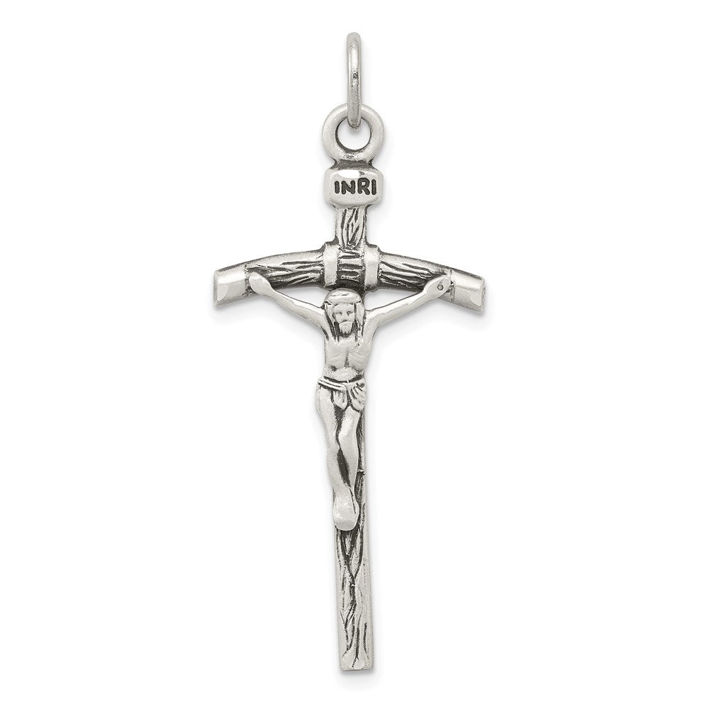 Sterling Silver Antiqued Crucifix Pendant - 5