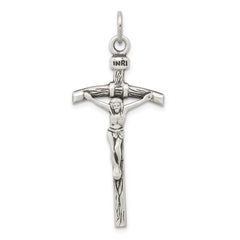 Sterling Silver Antiqued Crucifix Pendant - 5