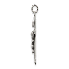 Sterling Silver Antiqued Crucifix Pendant - 6