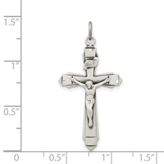Sterling Silver Antiqued Crucifix Pendant - 6