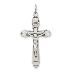 Sterling Silver Antiqued Crucifix Pendant - 6